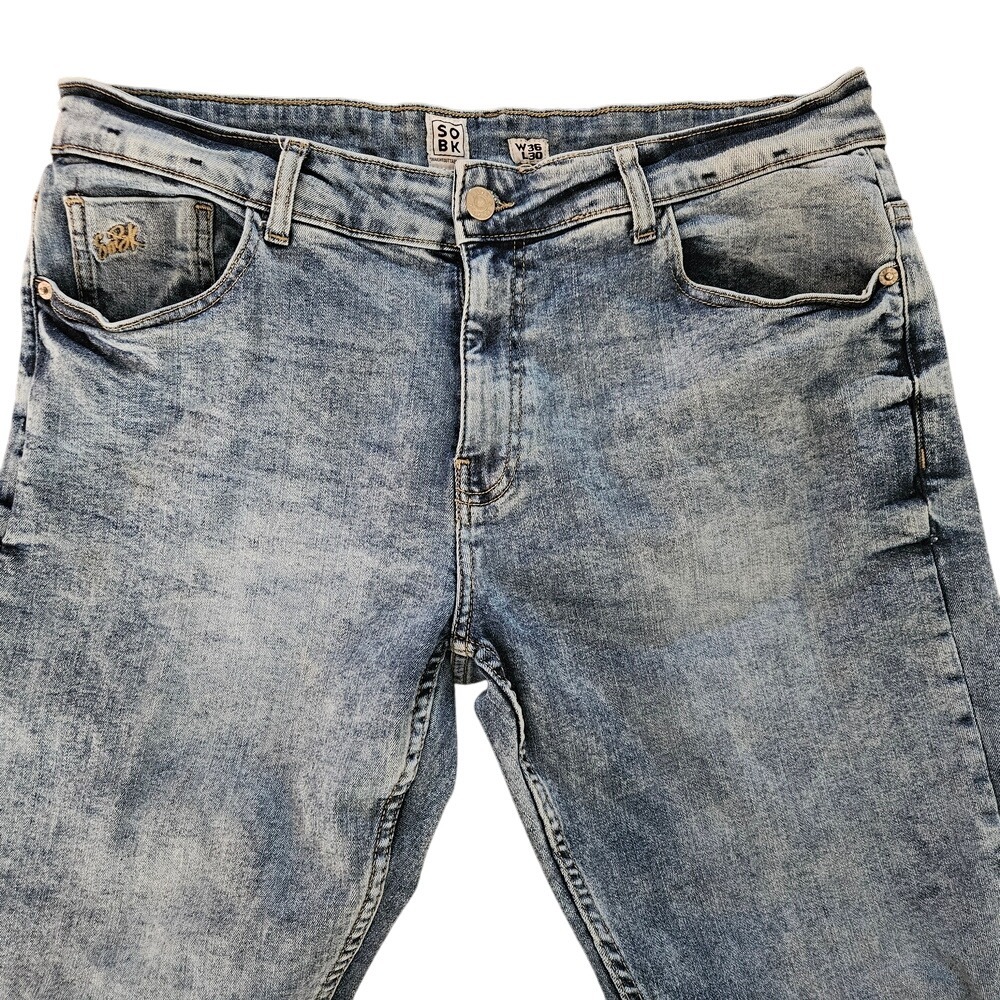 SOBK Men's Straight Outta Brooklyn Jeans Blue Denim, 36x30‎
